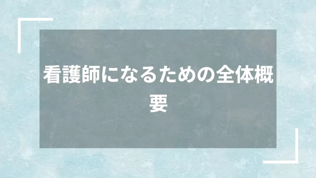 看護師になるための全体概要